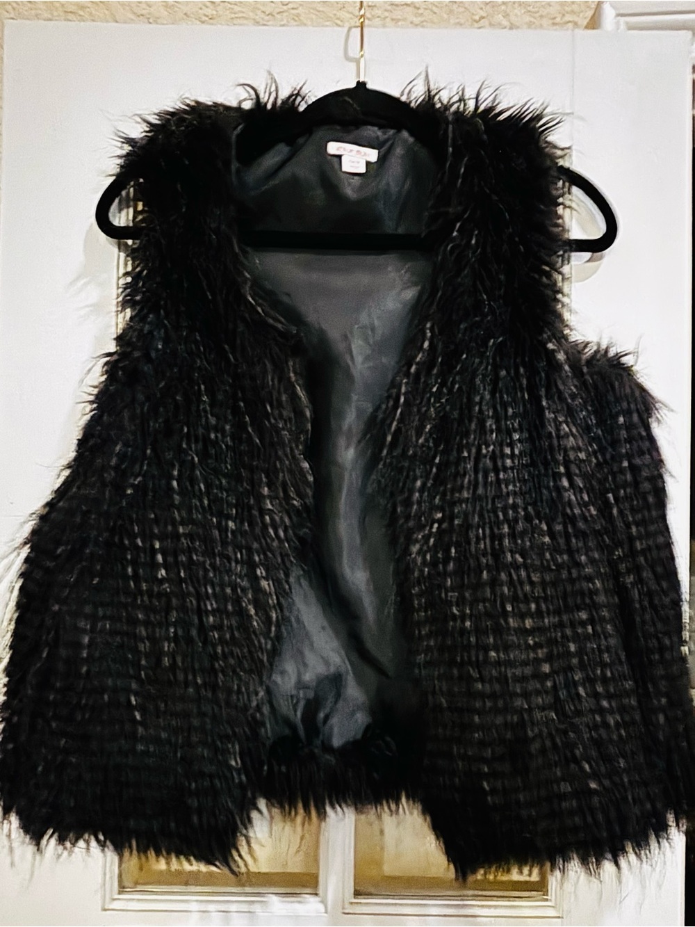 Xhilaration Black Faux Fur Sleeveless Vest